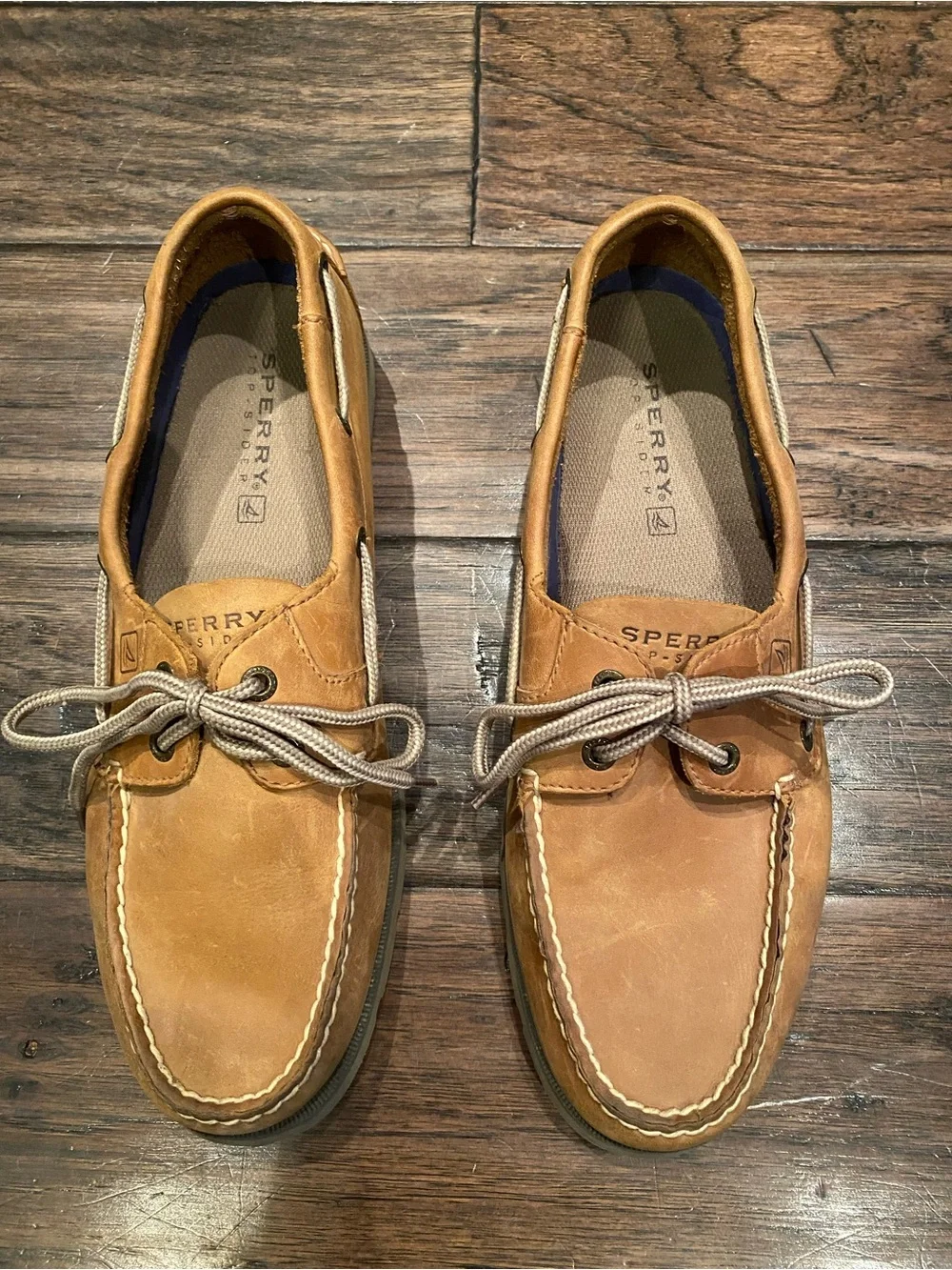 Sperry Wheat/Tan Leather 2-Eye Boat Shoes